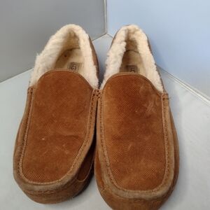 UGG Mens Ascot Corduroy Moccasin Slipper Loafers 11 Chestnut Brown Y